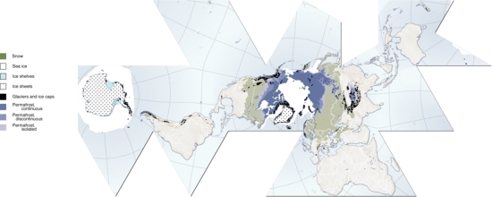 Figure1. Overview of the cryosphere and its larger component (UNEP/GRID-Arendal 2007a). 